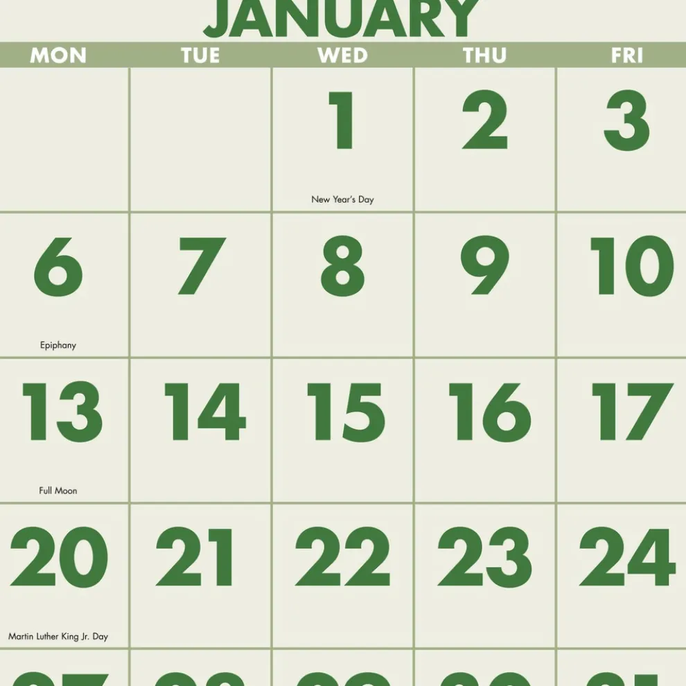 AT-A-GLANCE 14-Month: Dec 2025 to Jan 2027 Three-Month 12 in. x 27 in. Scenic Landscape Photography Wall Calendar - White Sheets