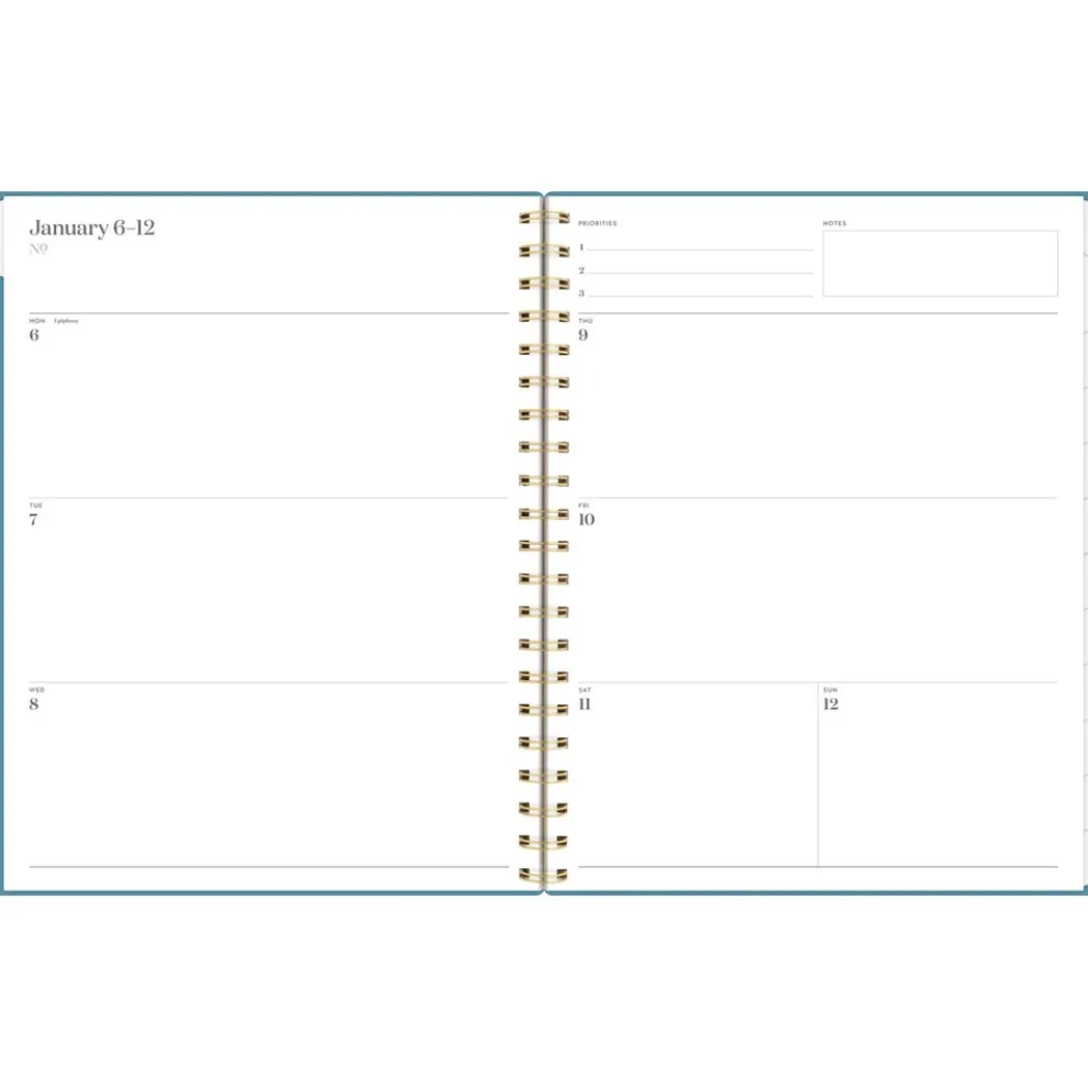 AT-A-GLANCE Workstyle 11 in. x 9.38 in. 12-Month (Jan to Dec) 2025 Geometric Artwork Weekly/Monthly Planner - Blue/Gold Cover
