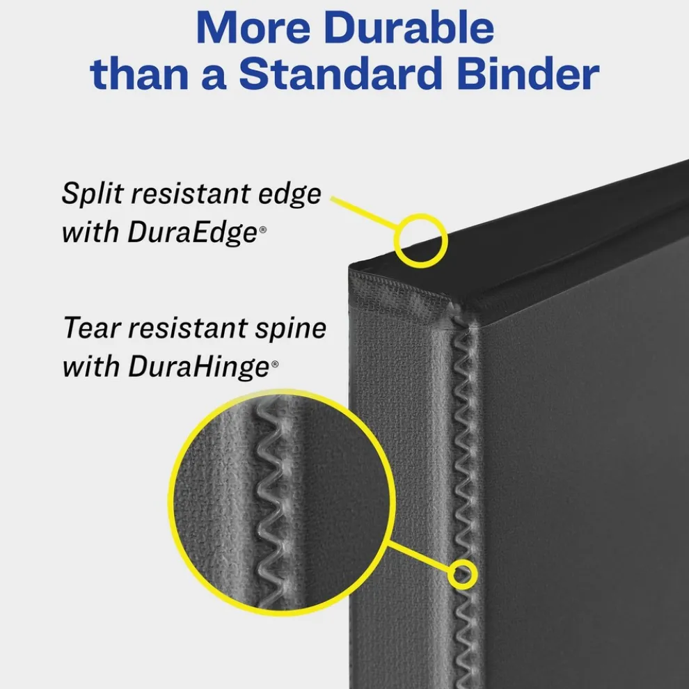 Avery One Touch EZD Rings 3 Rings 2 in. Capacity 11 in. x 8.5 in. Heavy-Duty DuraHinge View Binder - White (6/Carton)