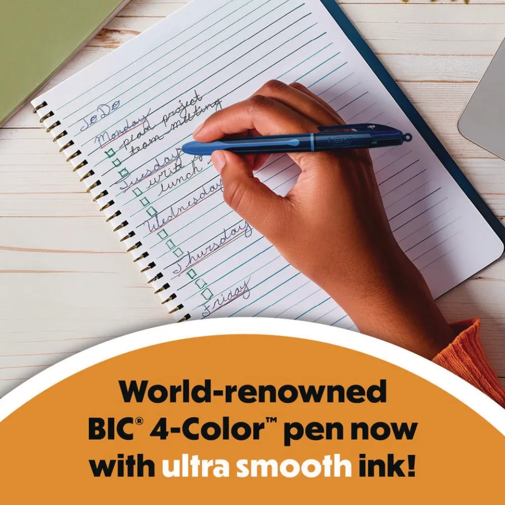 BIC 4-Color Smooth Medium 1 mm Retractable Ballpoint Pen - Multicolor (3/Pack)