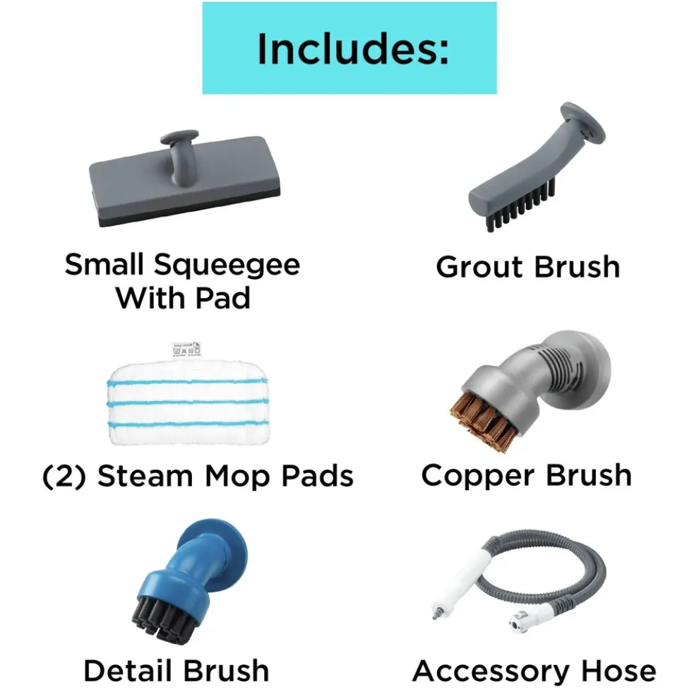 Black & Decker 120V 5-in-1 Electric Corded Steam Mop and Portable Steamer - Blue and White