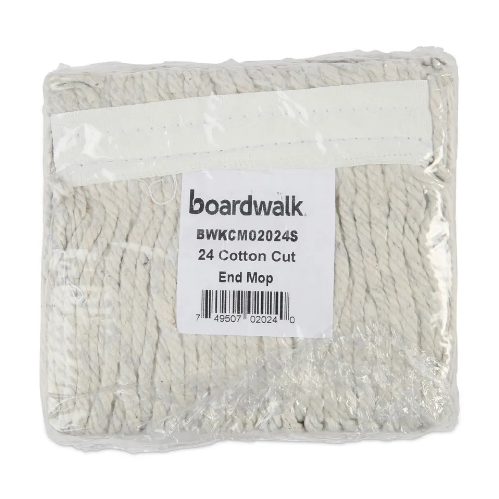 Boardwalk #24 Banded Cotton Mop Heads - White (12/Carton)