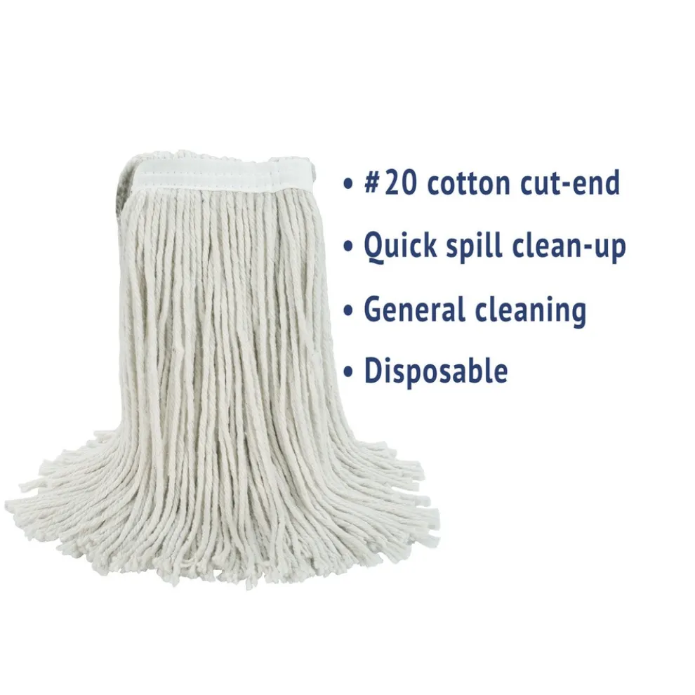 Boardwalk #20 Cut-End Cotton Wet Mop Head - White