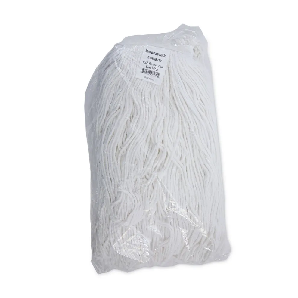 Boardwalk #32 Cut-End Rayon Wet Mop Head - White (12/Carton)
