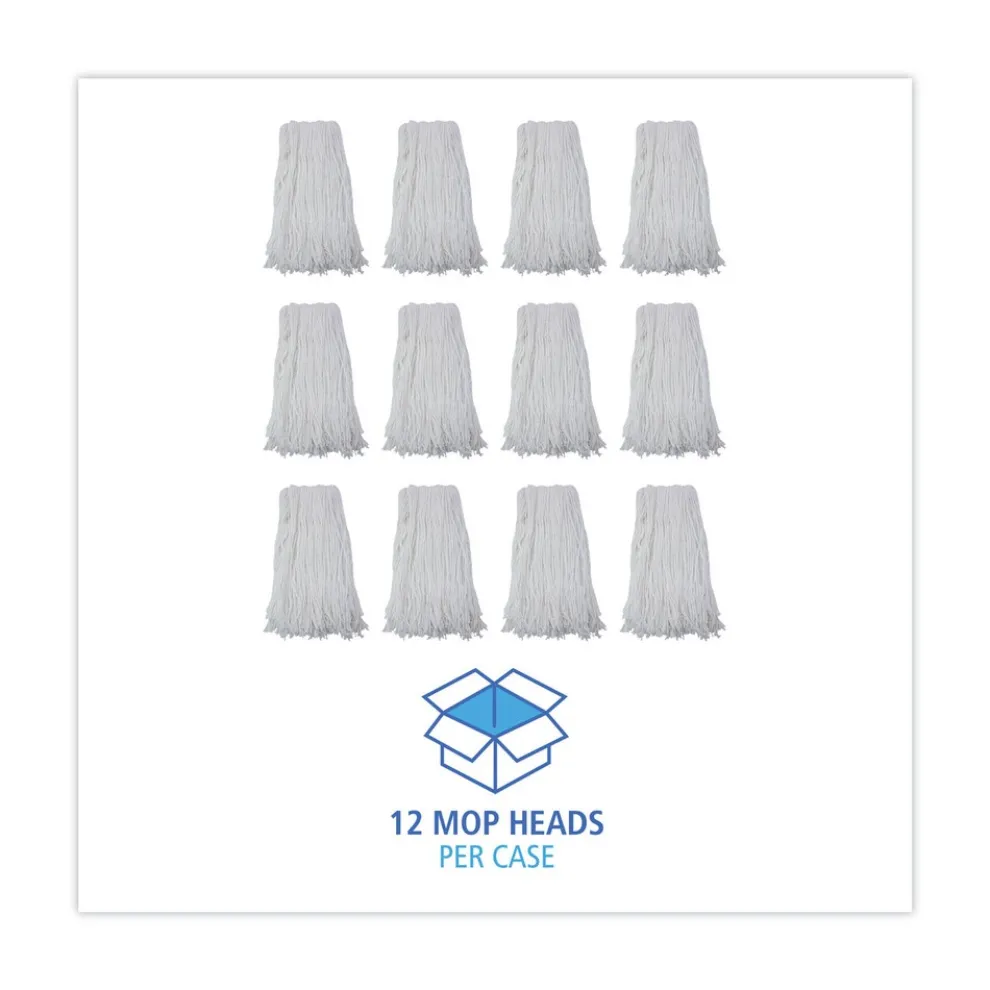 Boardwalk #32 Cut-End Rayon Wet Mop Head - White (12/Carton)