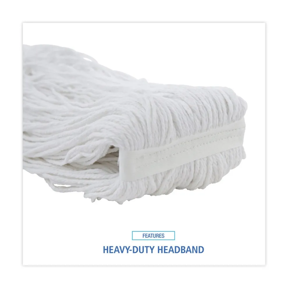 Boardwalk #32 Cut-End Rayon Wet Mop Head - White (12/Carton)