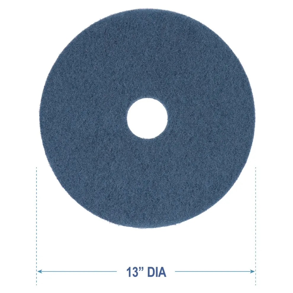 Boardwalk 13 in. Diameter Scrubbing Floor Pads - Blue (5/Carton)