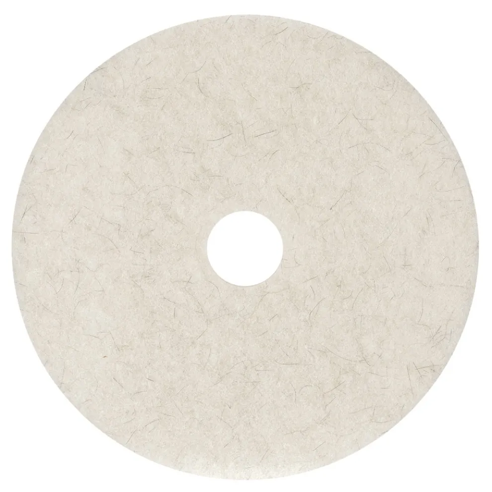 Boardwalk 17 in. Diameter Natural Burnishing Floor Pads - White (5/Carton)
