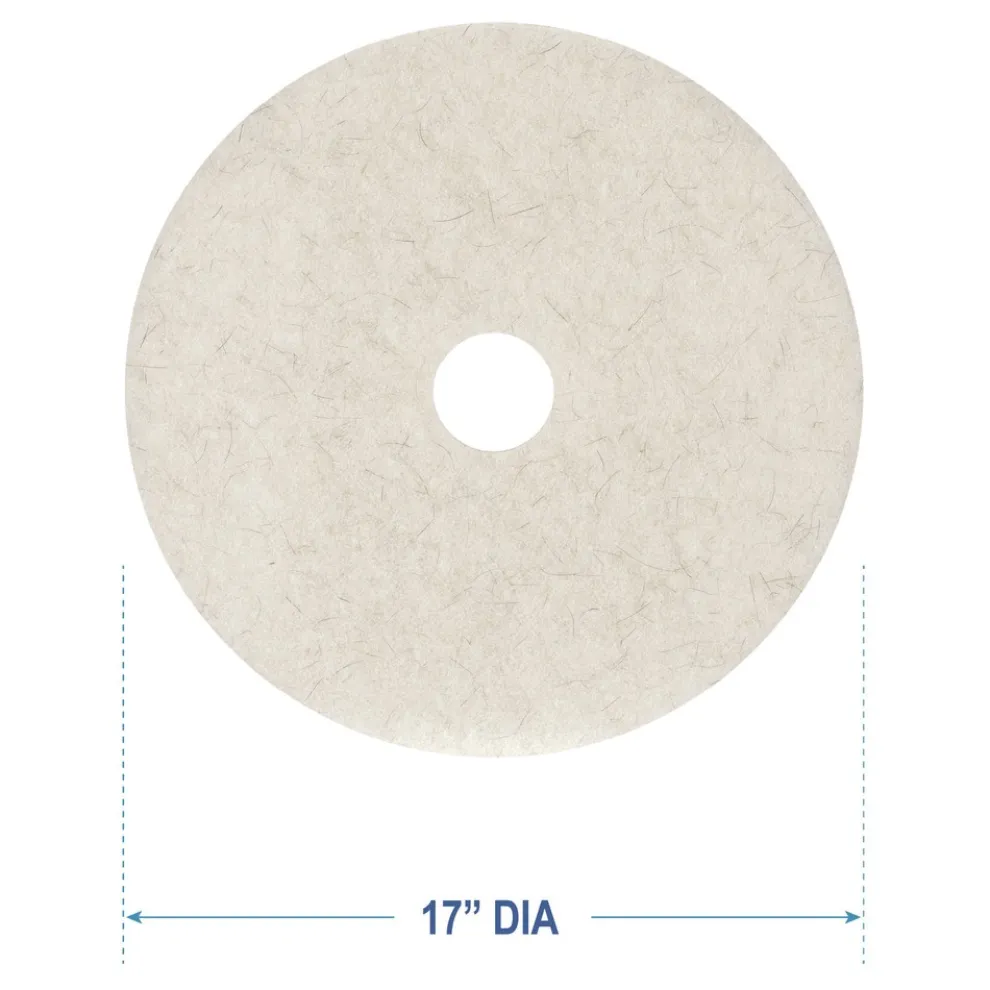 Boardwalk 17 in. Diameter Natural Burnishing Floor Pads - White (5/Carton)