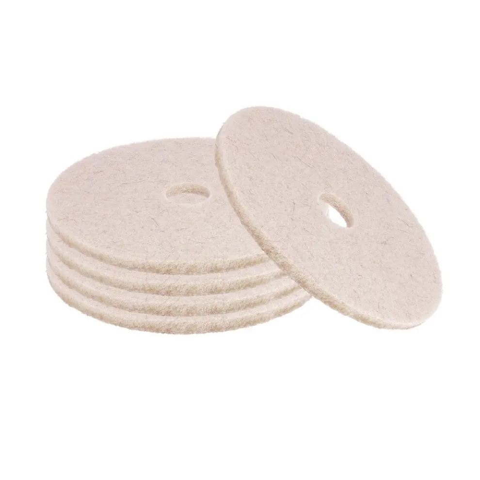 Boardwalk 17 in. Diameter Natural Hog Hair Burnishing Floor Pads - Tan (5/Carton)