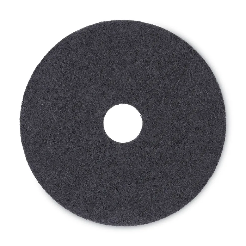 Boardwalk 17 in. Diameter Stripping Floor Pads - Black (5/Carton)