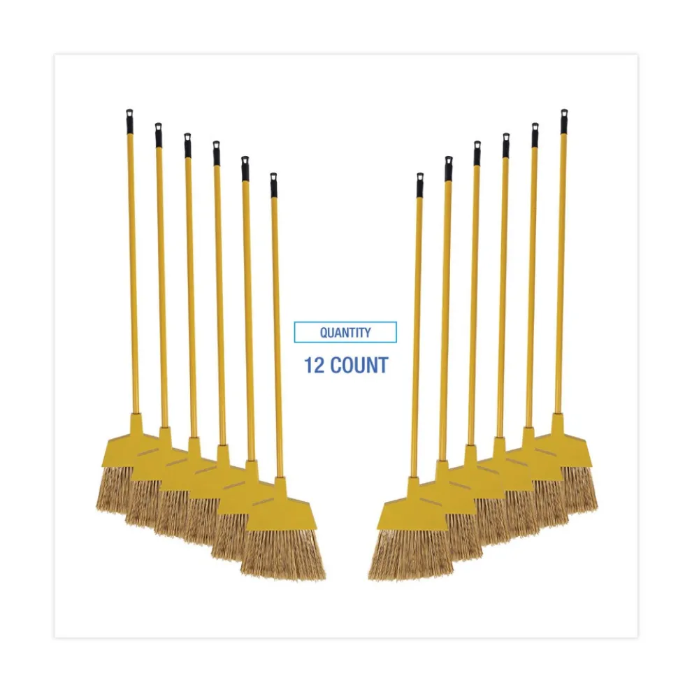 Boardwalk 53 in. Handle Poly Bristle Angler Broom - Yellow (1-Dozen)