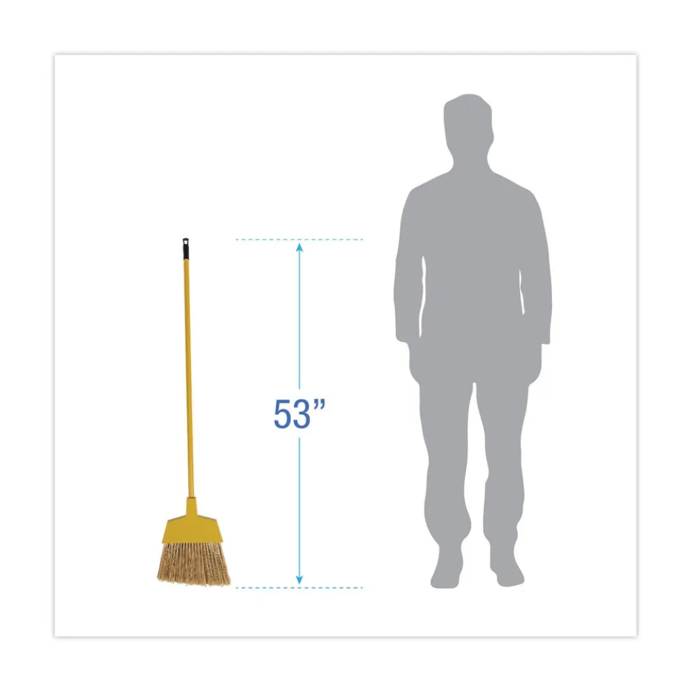 Boardwalk 53 in. Handle Poly Bristle Angler Broom - Yellow (1-Dozen)