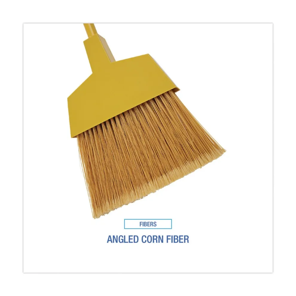 Boardwalk 55 in. Handle Corn Fiber Angled-Head Lobby Brooms - Yellow (12/Carton)