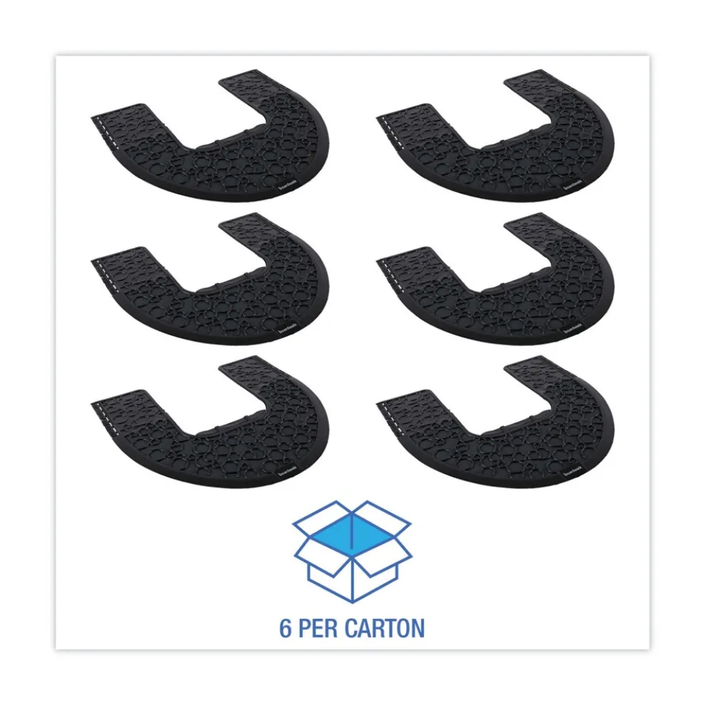 Boardwalk 22 in. x 22 in. Non-Slip Rubber Commode Mat 2.0 Disposable Toilet Floor Mat - Black (6/Carton)