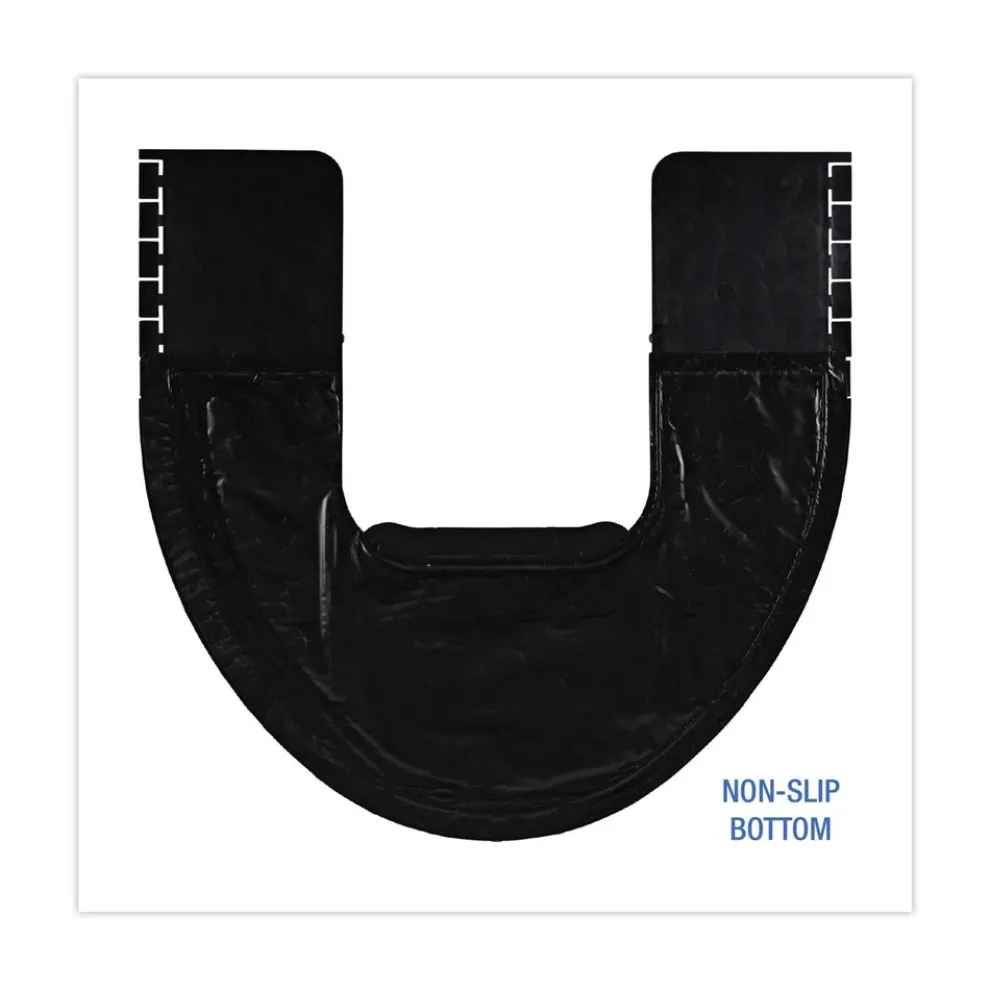 Boardwalk 22 in. x 22 in. Non-Slip Rubber Commode Mat 2.0 Disposable Toilet Floor Mat - Black (6/Carton)