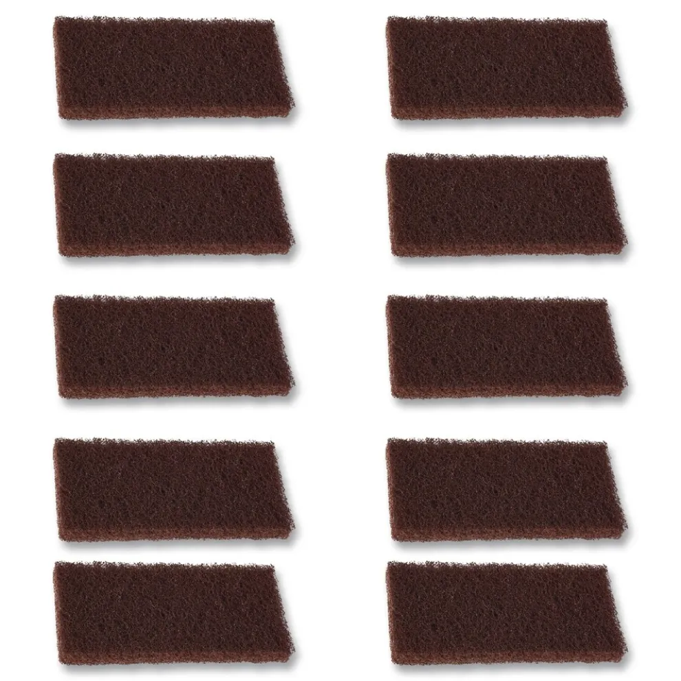 Boardwalk 4.62 in. x 10 in. Heavy-Duty Utility Pad - Brown (10/Carton)