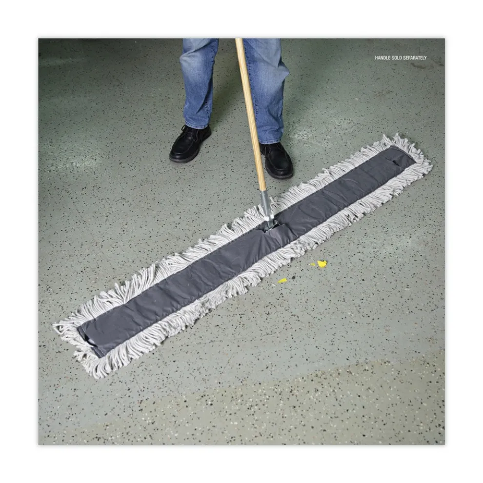 Boardwalk 60 in. x 5 in. Cut-End Disposable Cotton Dust Mop Head (12/Carton)