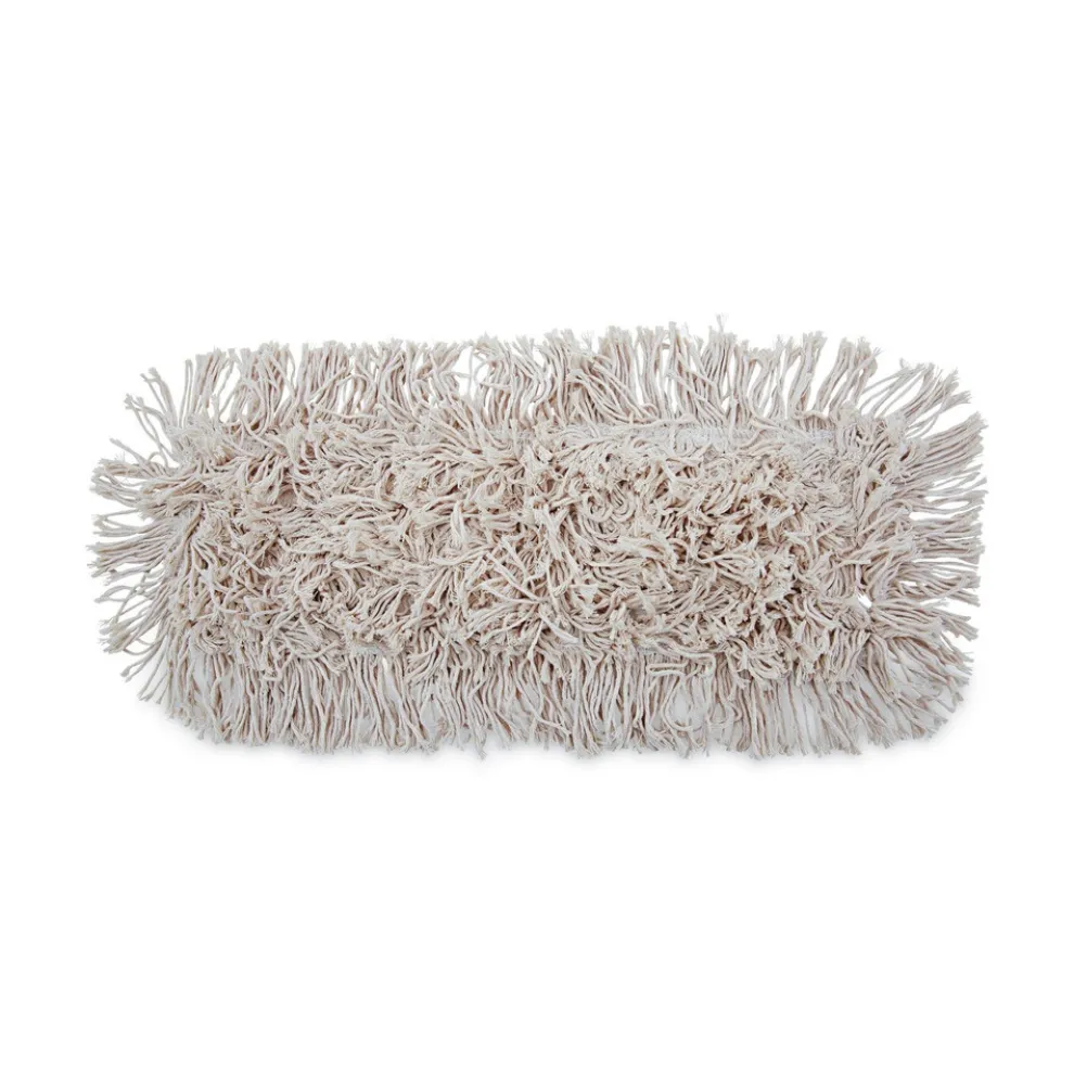 Boardwalk 12 in. x 5 in. Cotton Dust Mop Head - White