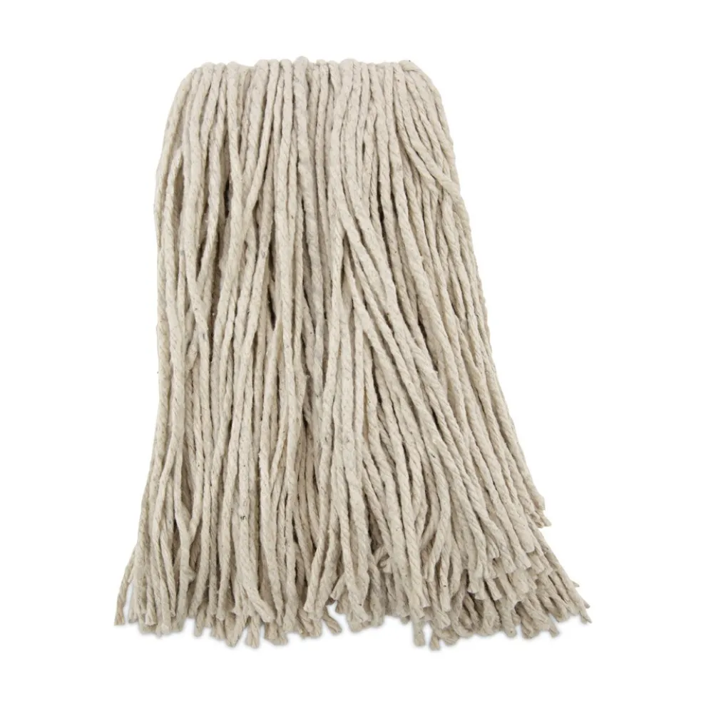 Boardwalk 16 oz. Cotton Premium Cut-End Wet Mop Heads - White (12/Carton)