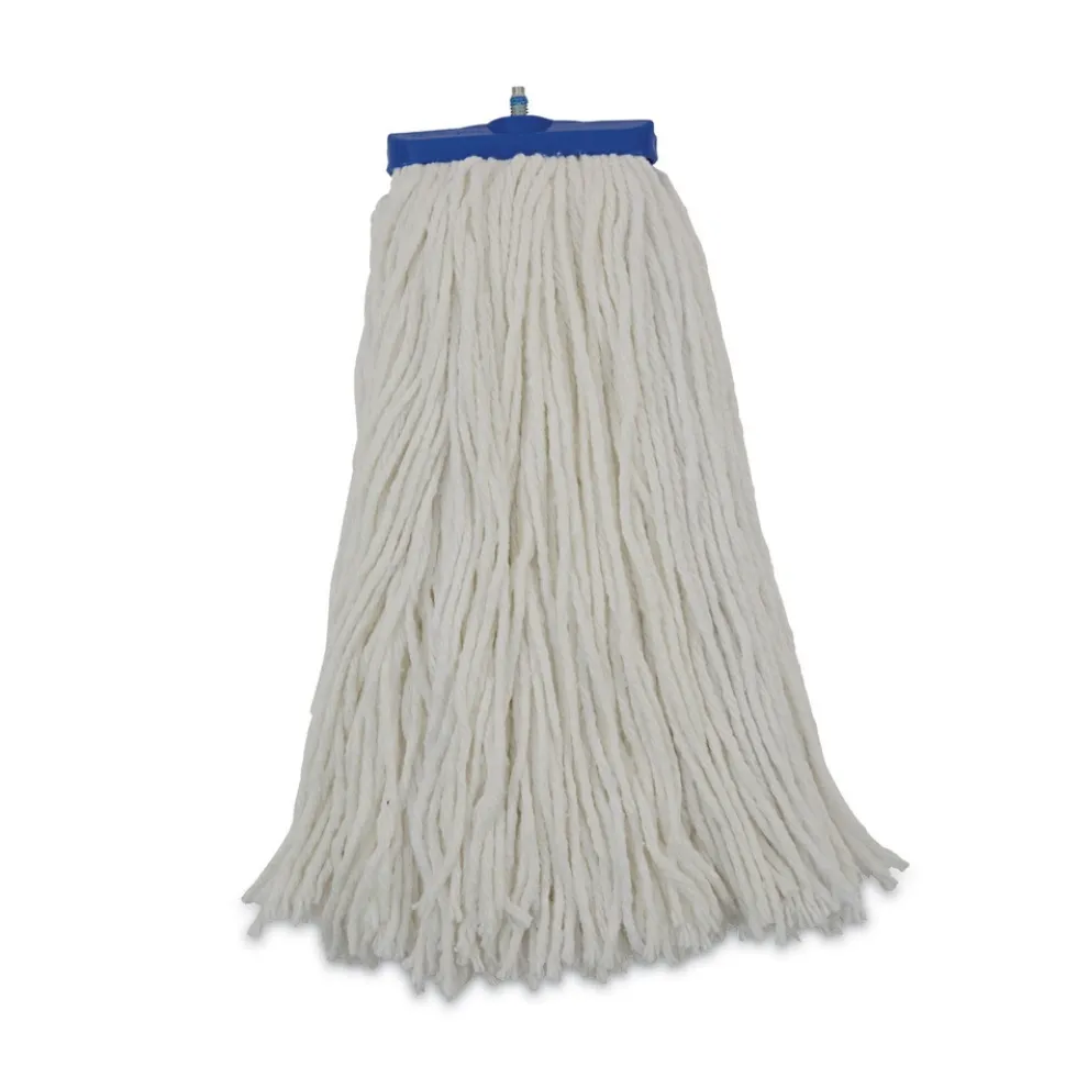 Boardwalk 16 oz. Rayon Cut-End Lie-Flat Mop Head - White (12/Carton)