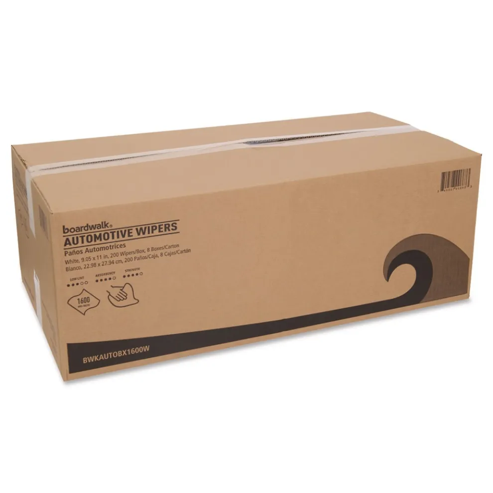 Boardwalk 10.63 x 20.47 Automotive Wipers - Unscented/White (8/Carton)