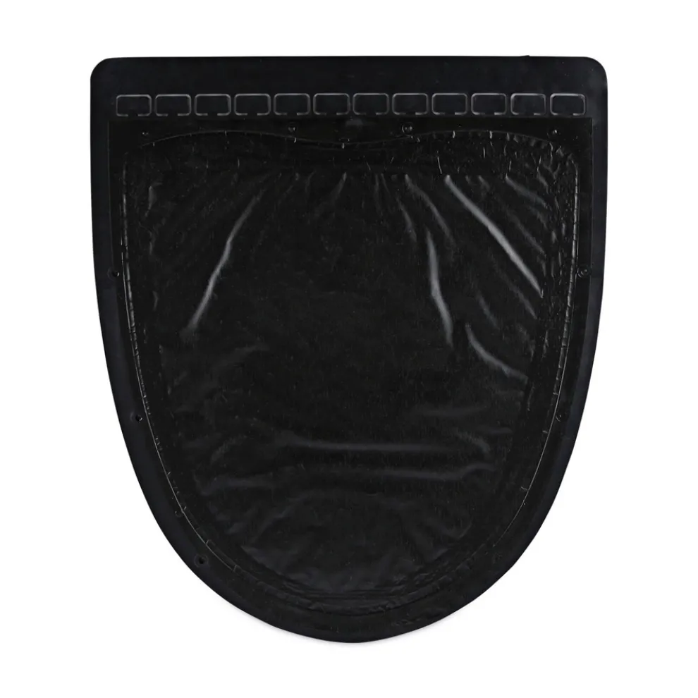 Boardwalk 17.5 x 20 Slip-Resistant Disposable Urinal Floor Mat 2.0 - Black/White (6/Carton)