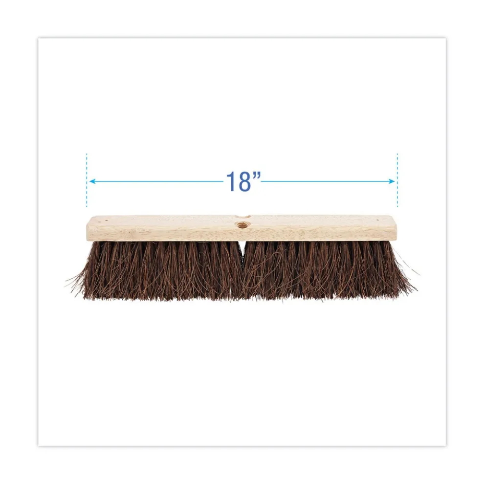 Boardwalk BWK20118 18 in. Brush 3.25 in. Natural Palmyra Fiber Bristles Floor Brush Head