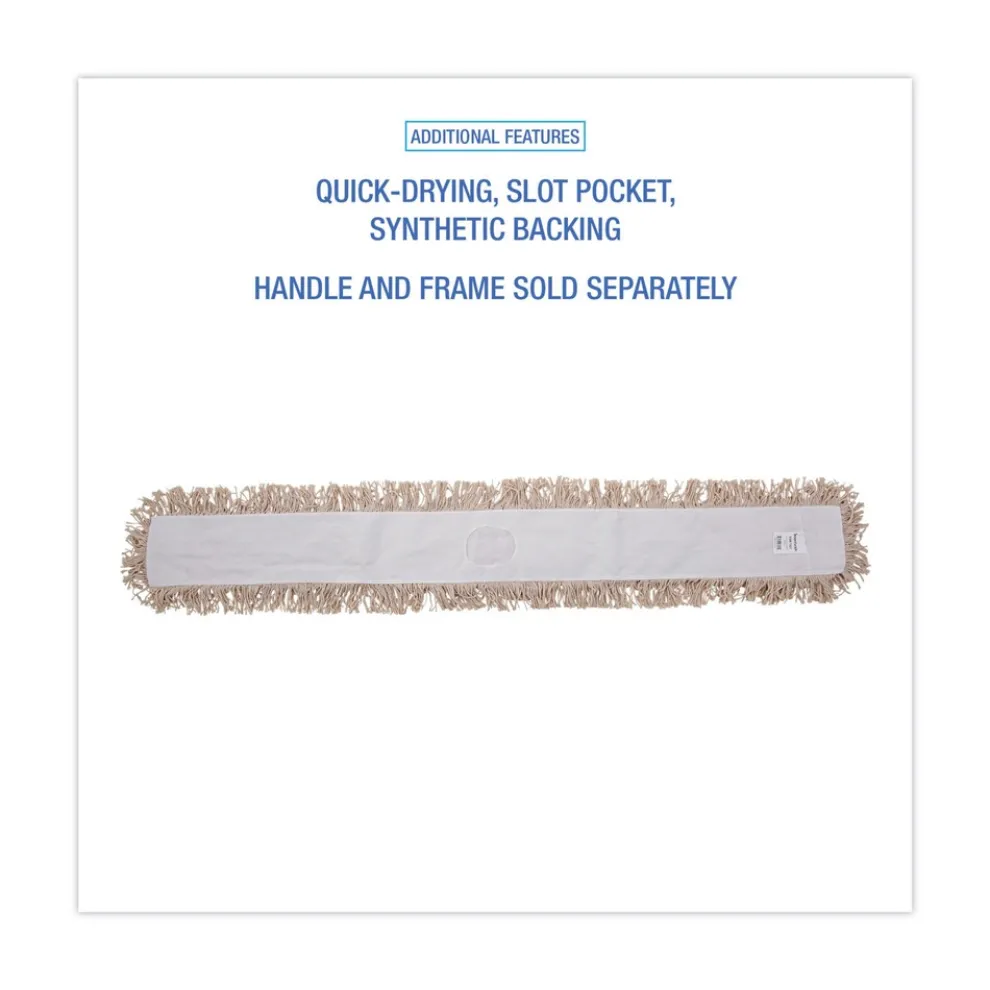 Boardwalk BWK1360 60 in. x 5 in. Hygrade Cotton Industrial Dust Mop Head - White