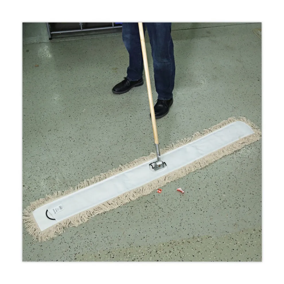Boardwalk BWK1360 60 in. x 5 in. Hygrade Cotton Industrial Dust Mop Head - White