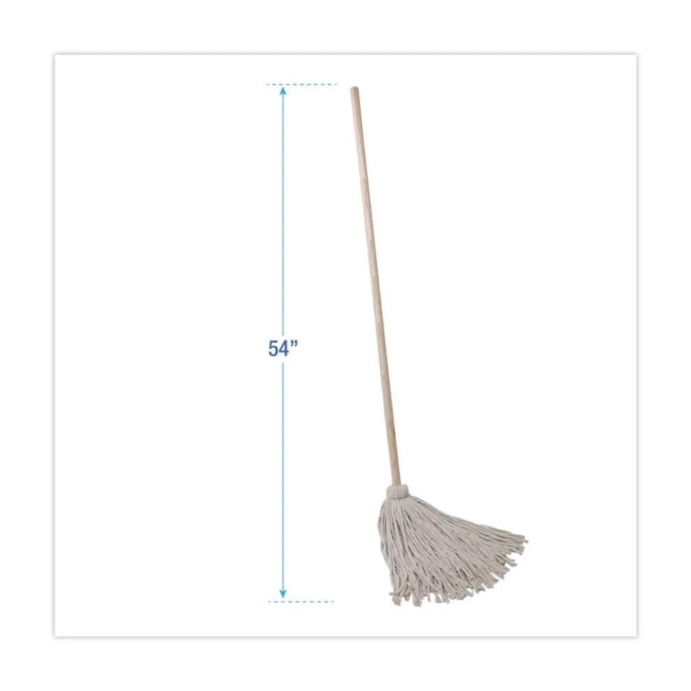 Boardwalk BWK124C 24 oz. Cotton Fiber Head Deck Mop with 54 in. Wooden Handle (6/Pack)