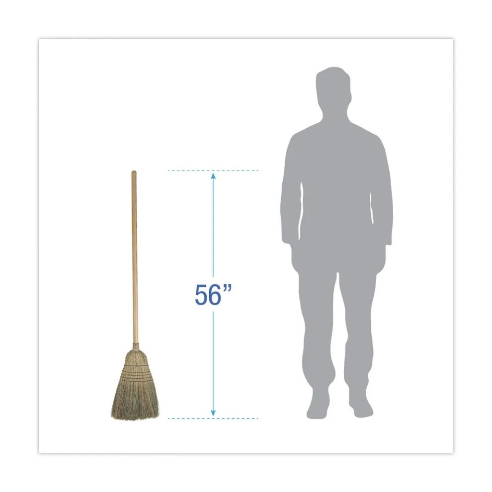 Boardwalk BWK932CCT 12/Carton 56 in. Warehouse Broom, Corn Fiber Bristles - Natural