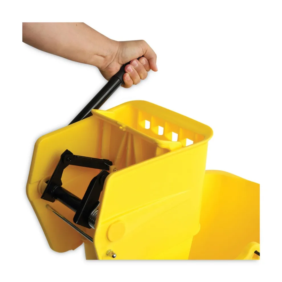 Boardwalk BWK2635COMBOYEL 8.75 Gallon Pro-Pac Side-Squeeze Wringer/Bucket Combo - Yellow/Silver