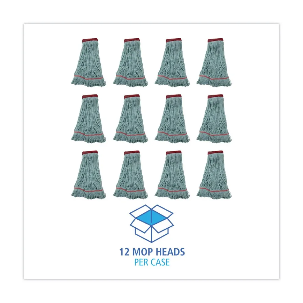 Boardwalk BWK1400LCT EchoMop with Looped-End Synthetic/Cotton Wet Mop Head - Large, Blue (12/Carton)