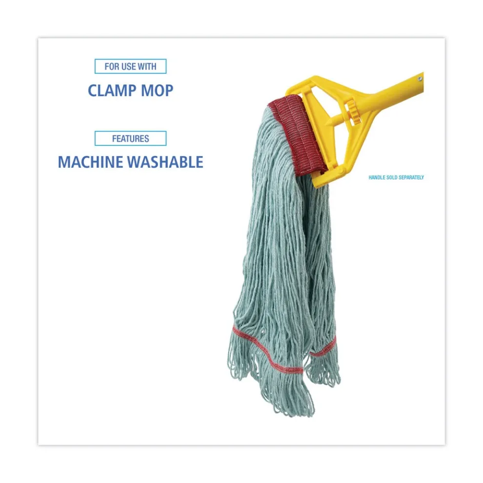 Boardwalk BWK1400LCT EchoMop with Looped-End Synthetic/Cotton Wet Mop Head - Large, Blue (12/Carton)