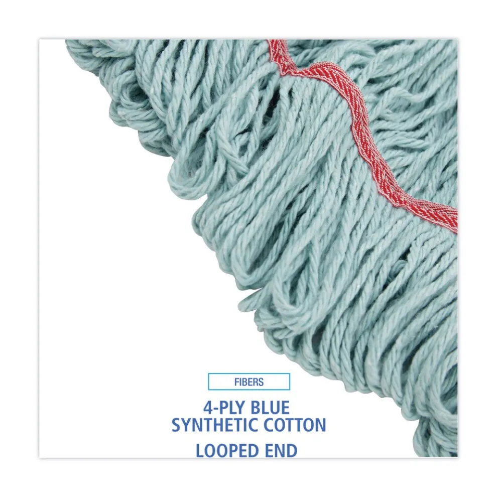 Boardwalk BWK1400LCT EchoMop with Looped-End Synthetic/Cotton Wet Mop Head - Large, Blue (12/Carton)