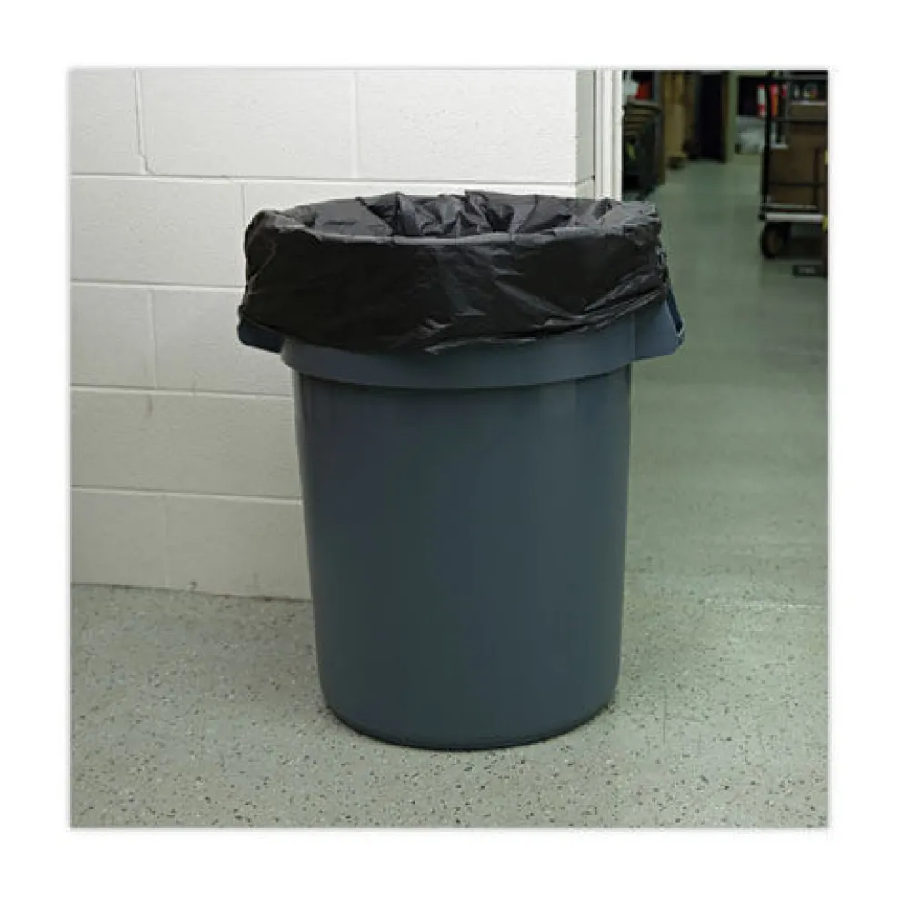 Boardwalk H8647WKK 56 Gallon 1.7 mil 43 in. x 47 in. Flat Pack Linear Low Density Industrial Can Liners - Black (100/Carton)