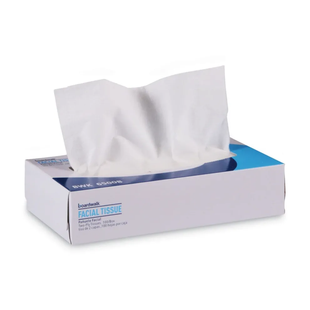 Boardwalk 2-Ply Office Packs Facial Tissue Flat Box - White (30/Carton)