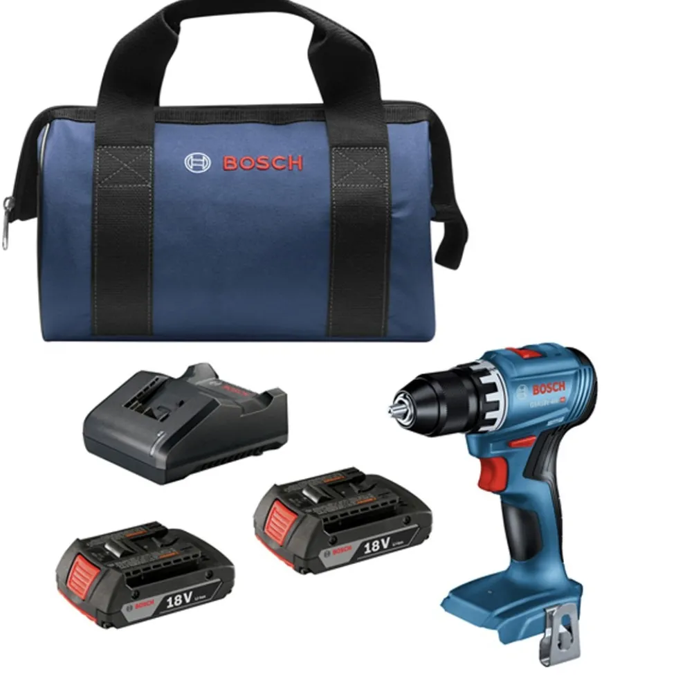 Bosch 18V Brushless Lithium-Ion 1/2 in. Cordless Compact Drill Driver Kit (2 Ah)