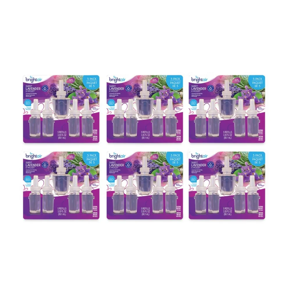 BRIGHT Air 0.67 oz. Electric Scented Oil Air Freshener Refill - Sweet Lavender and Violet (6 Packs/Carton)