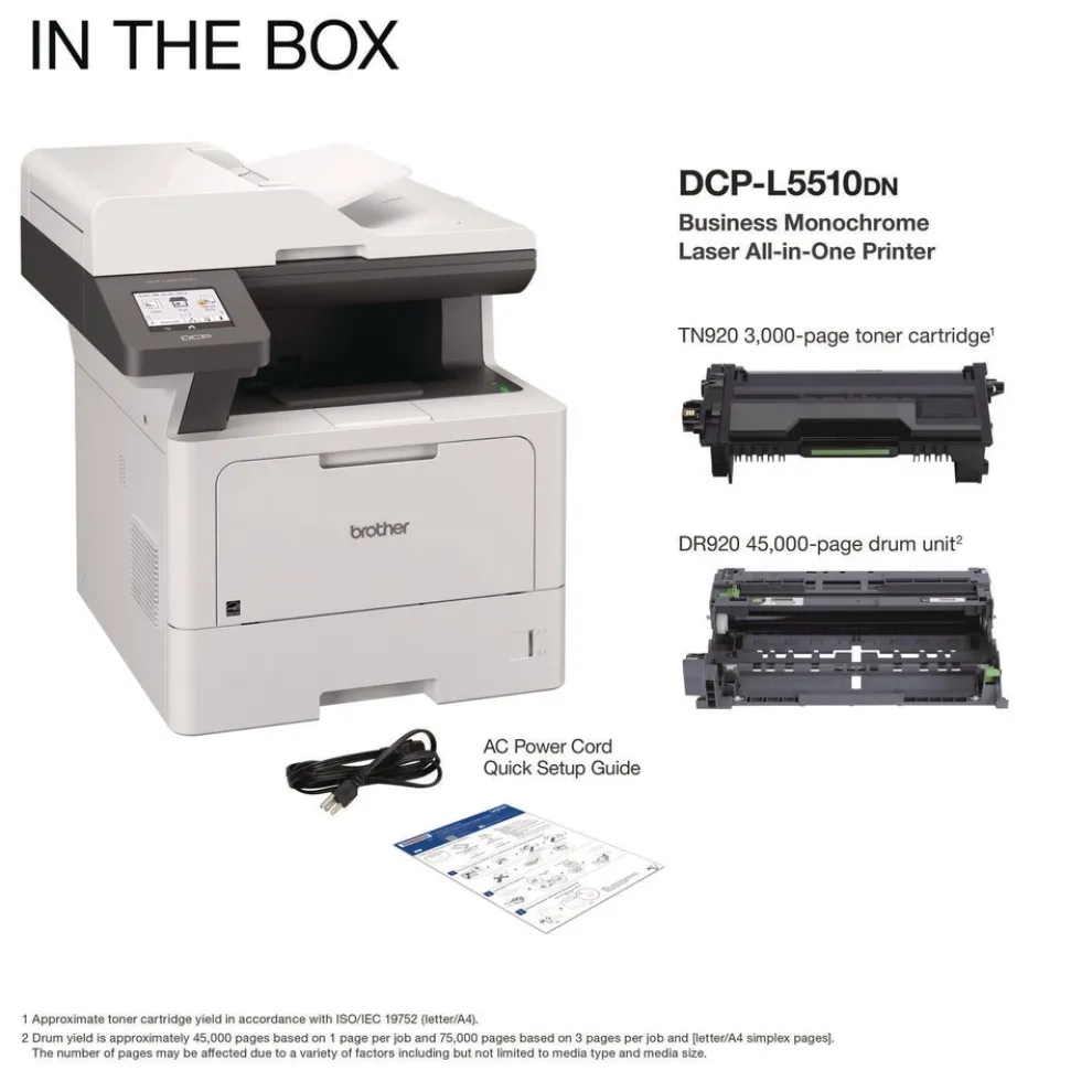 Brother DCP-L5510DN Business Laser AIO Printer Copy Print Scan
