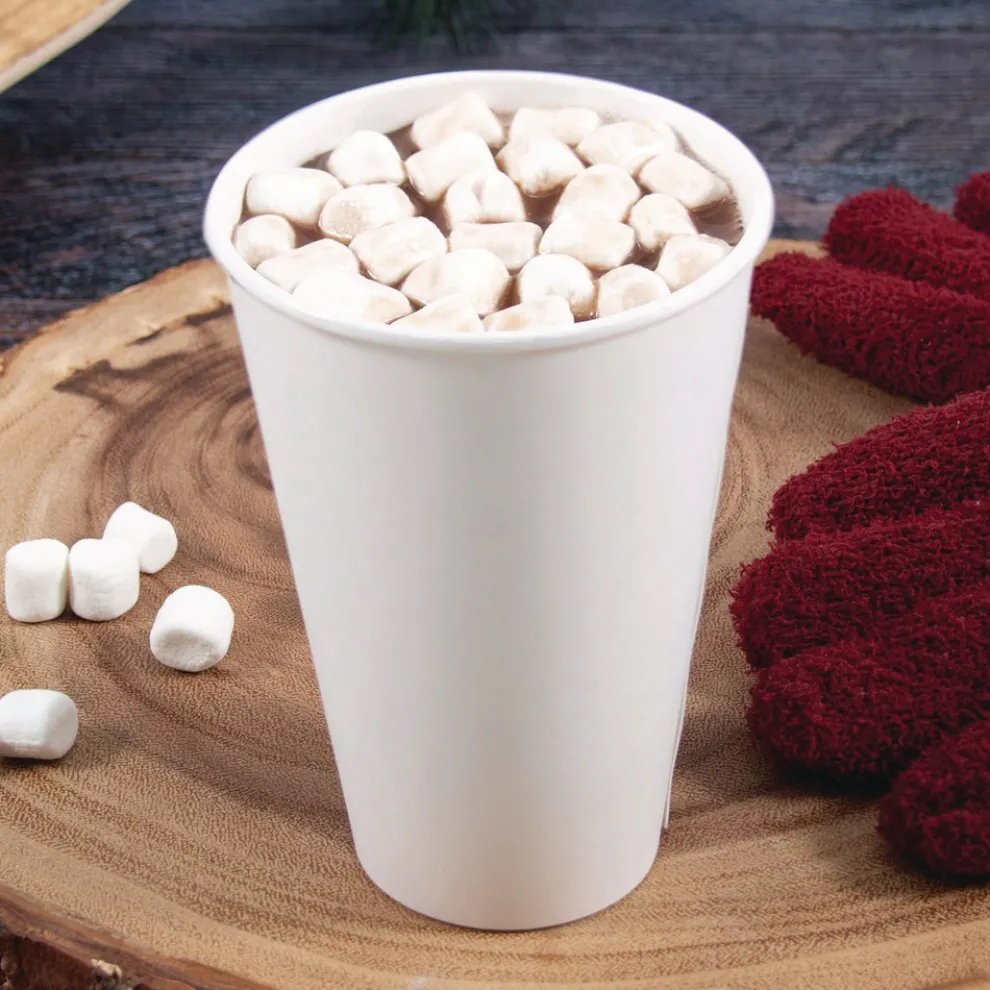 SOLO Thermoguard Insulated Paper Hot Cups 16 oz White Sustainable Forest Design 30/Pack