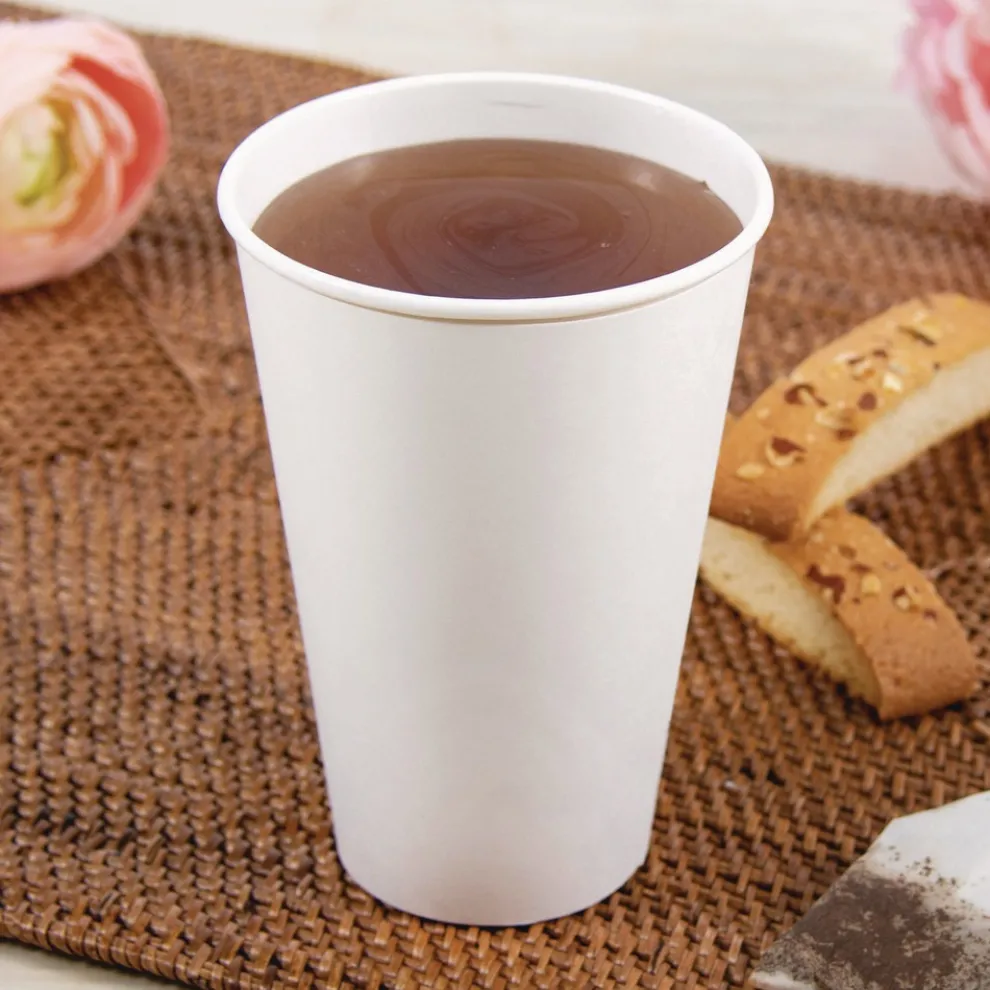 SOLO Thermoguard Insulated Paper Hot Cups 16 oz White Sustainable Forest Design 30/Pack