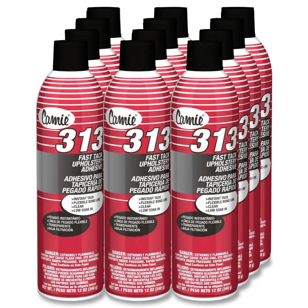 Camie 12 oz. Aerosol Spray 313 Fast Tack Upholstery Adhesive - Dries Clear (12/Carton)