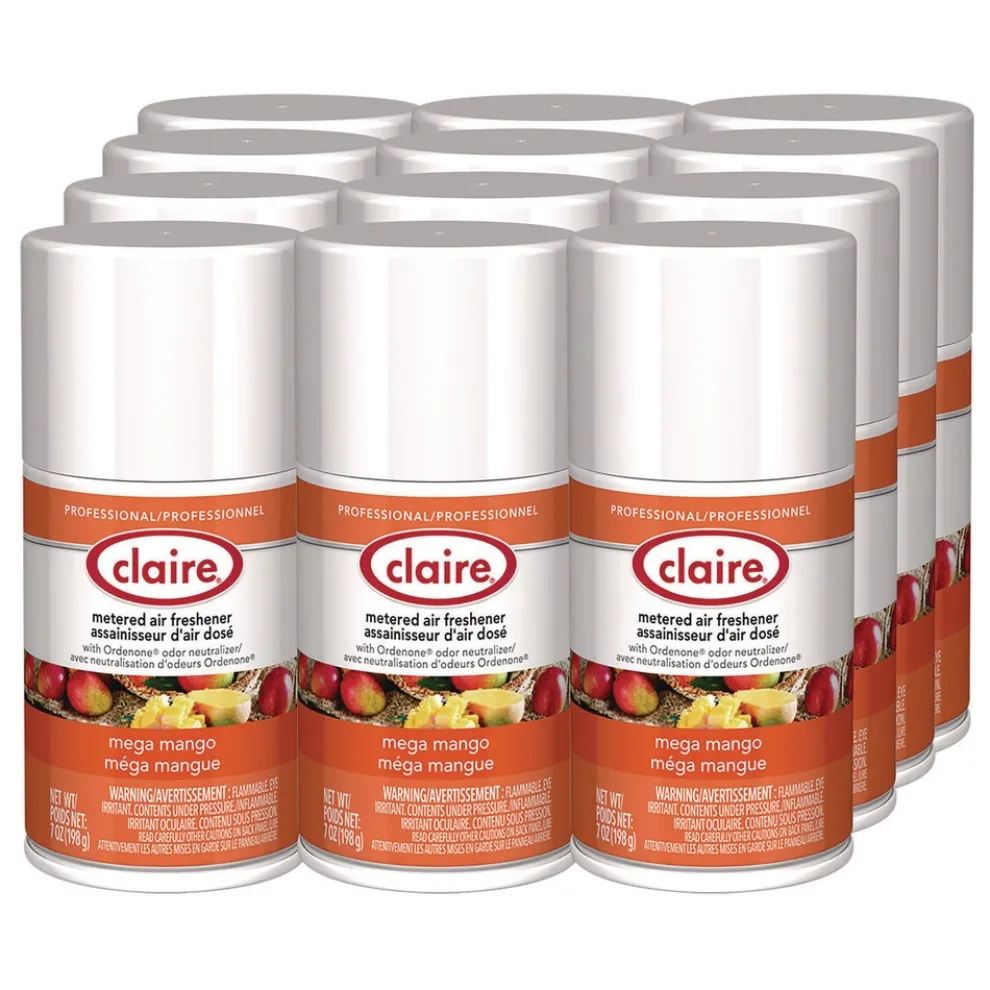 Claire 11 oz. Aerosol Spray Metered Air Freshener - Mango (12/Carton)