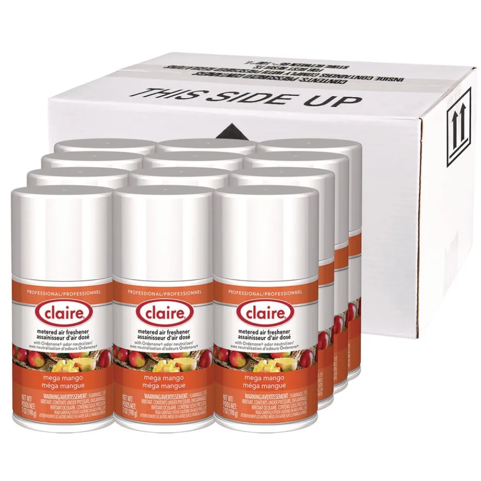 Claire 11 oz. Aerosol Spray Metered Air Freshener - Mango (12/Carton)
