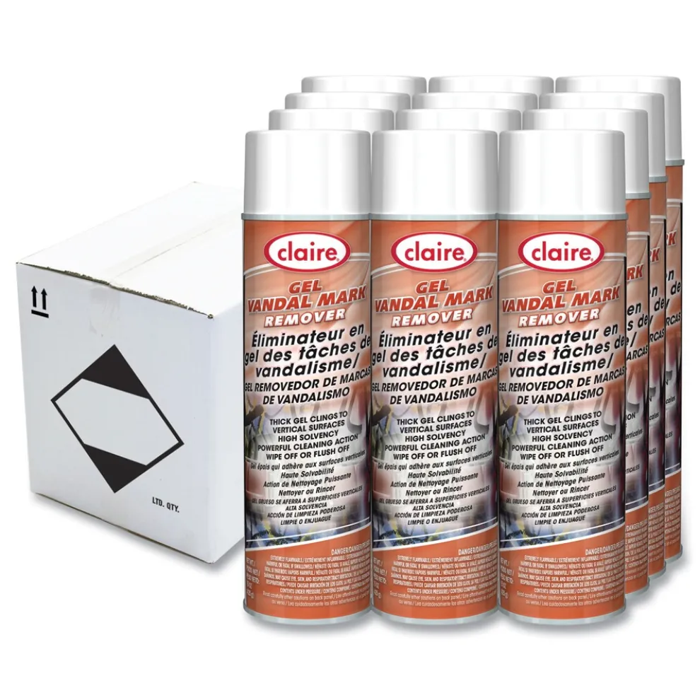 Claire CL880 15 oz. Aerosol Spray Gel Vandal Mark Remover (12/Carton)