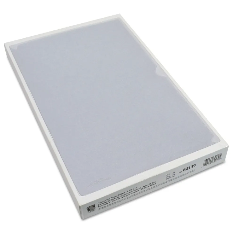 C-Line Legal Size Deluxe Vinyl Project Folders - Clear (50/Box)