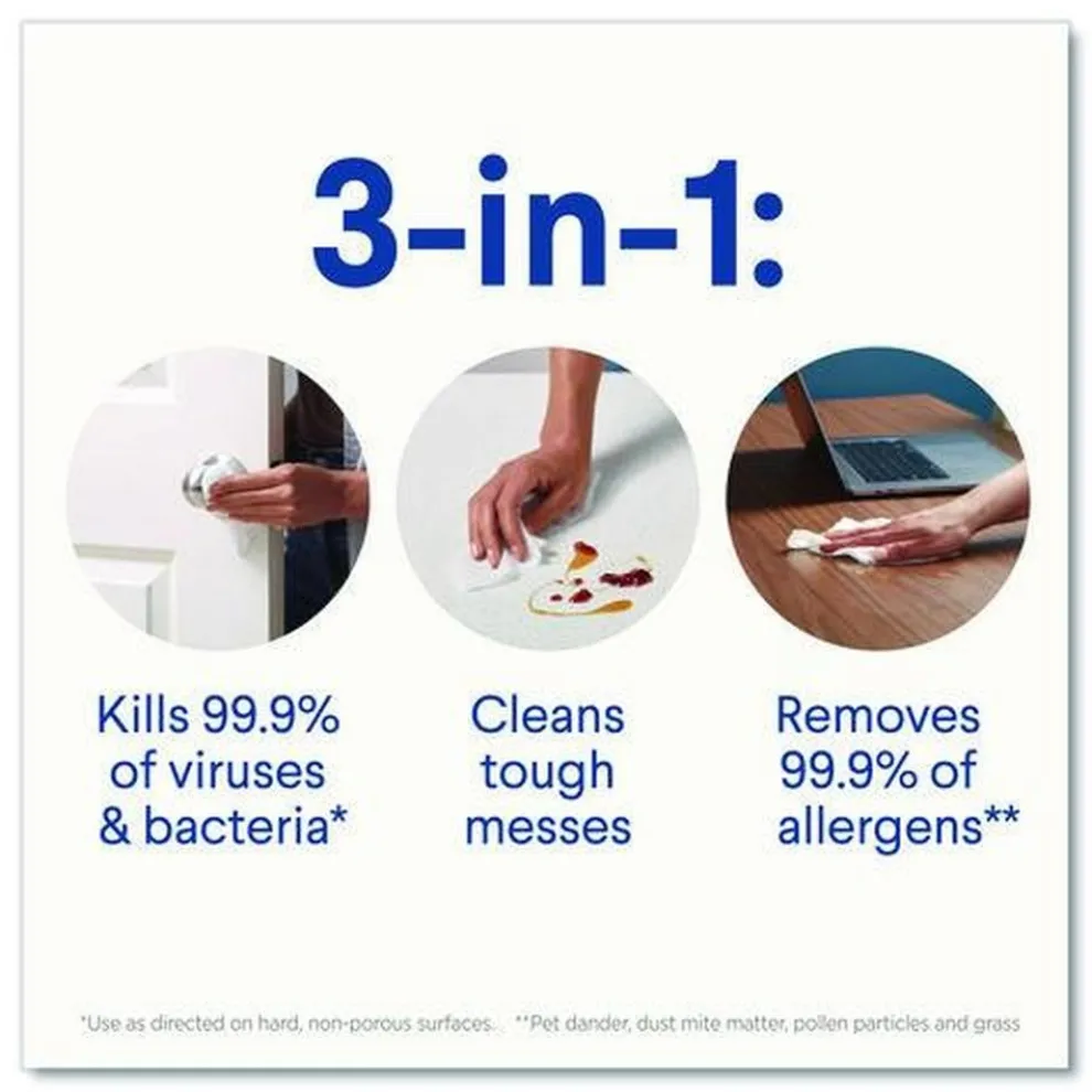 Clorox 8 in. x 7 in. 1-Ply Flex Pack Disinfecting Cleaning Wipes - Fresh Scent White (6/Carton)