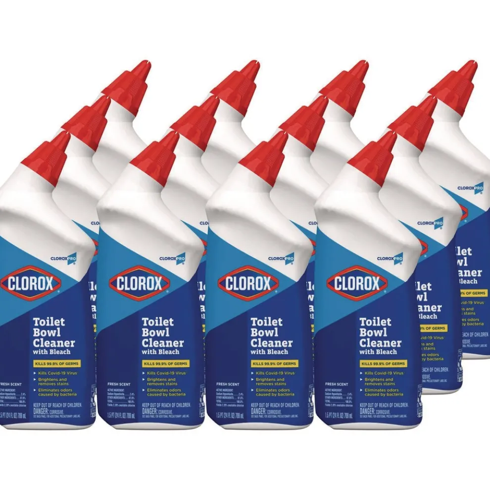 Clorox 24 oz. Bottle Toilet Bowl Cleaner with Bleach - Fresh Scent (12/Carton)